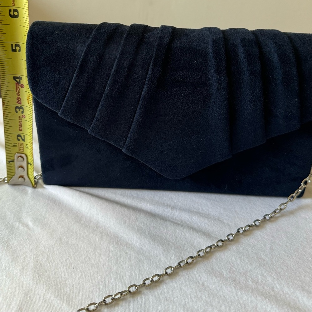 Navy blue evening bag clutch chain strap prom wedding special occasion - Picture 5 of 5